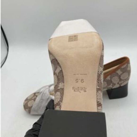 Coach Women's Ava Mini Signature Jacquard Ballet Pump Chunky Block Heel Size 9.5 - Picture 6 of 6